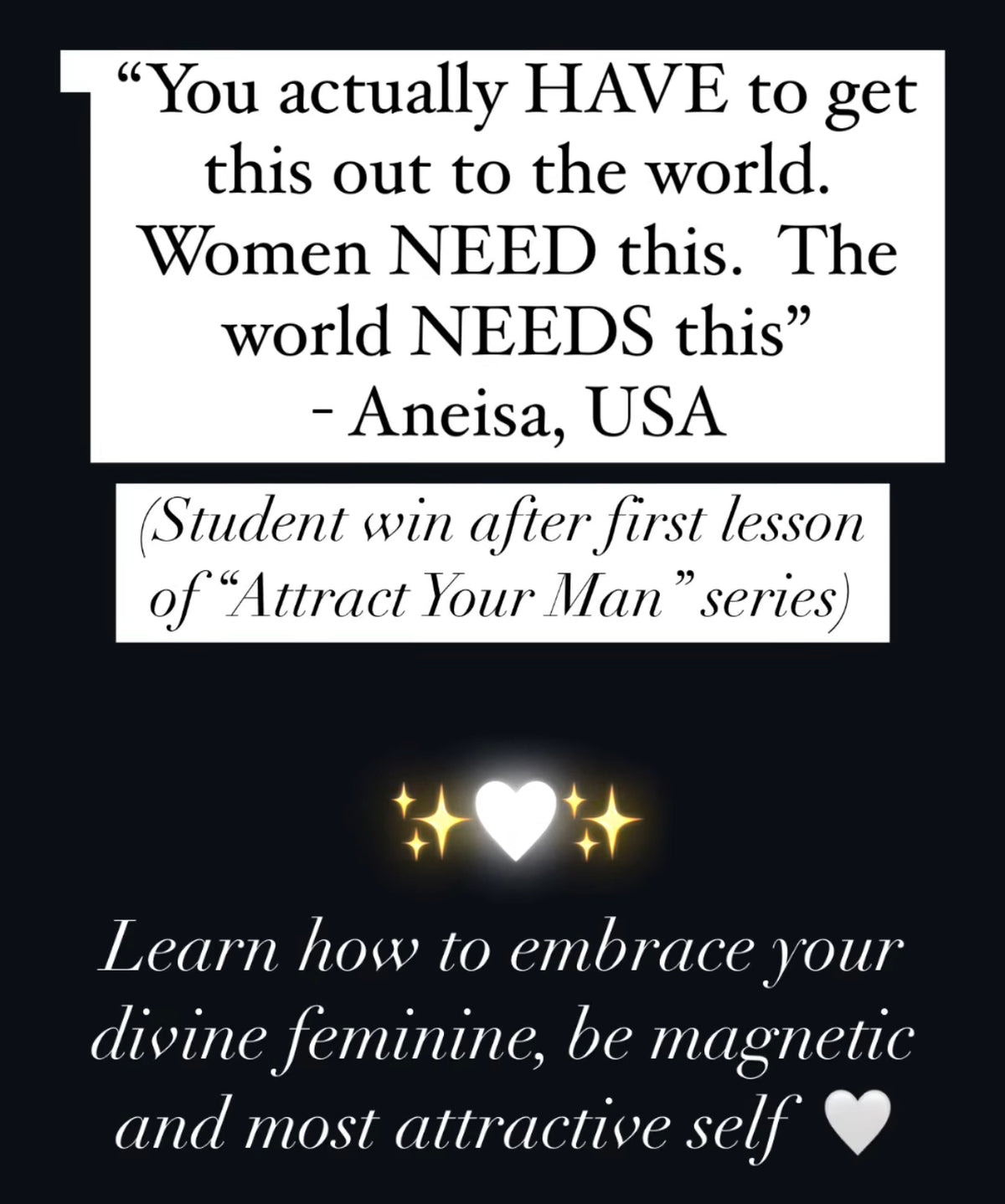 Attract Your Man: 6 week LIVE webinar series *Starts this weekend!!